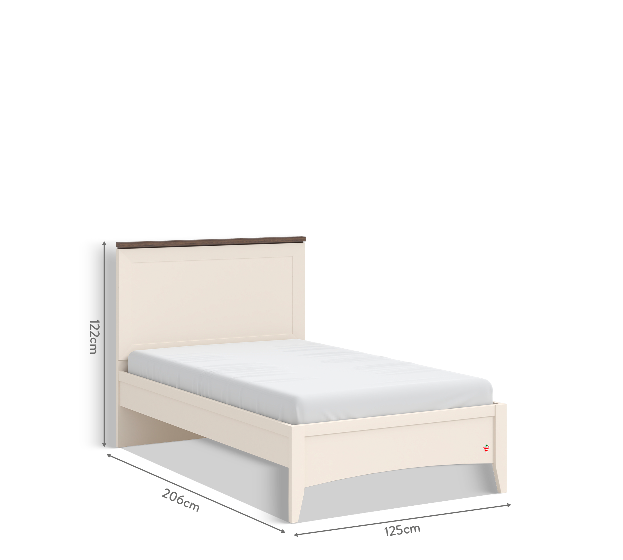 Lapel Seng i 120x200 med lige sengegavl